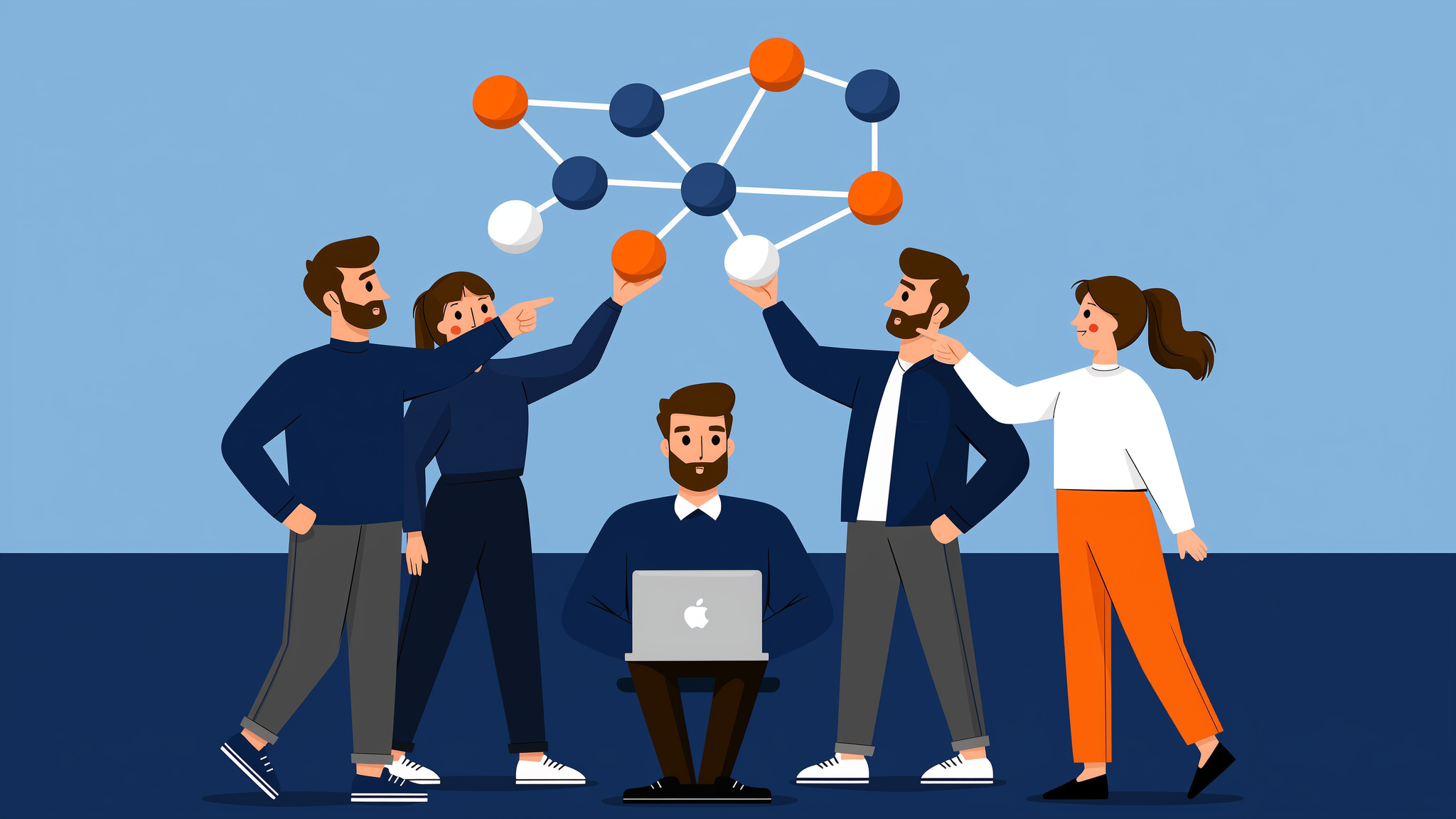 A professional flat vector illustration illustrating the concept of brand optimization for generative AI search engines.