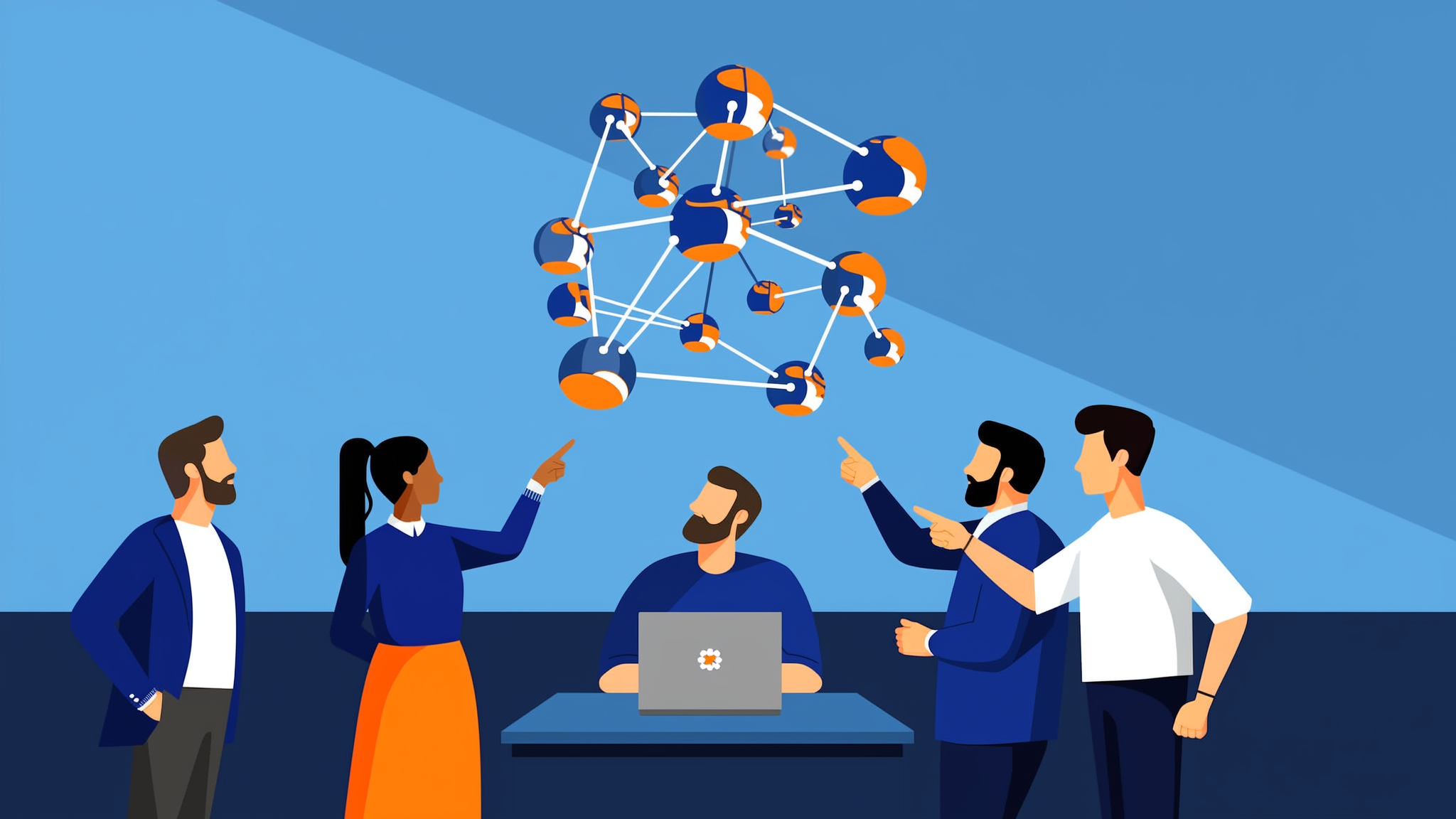 A strategic conceptual illustration of AI brand monitoring and generative engine visibility metrics in a modern 2026 office setting.