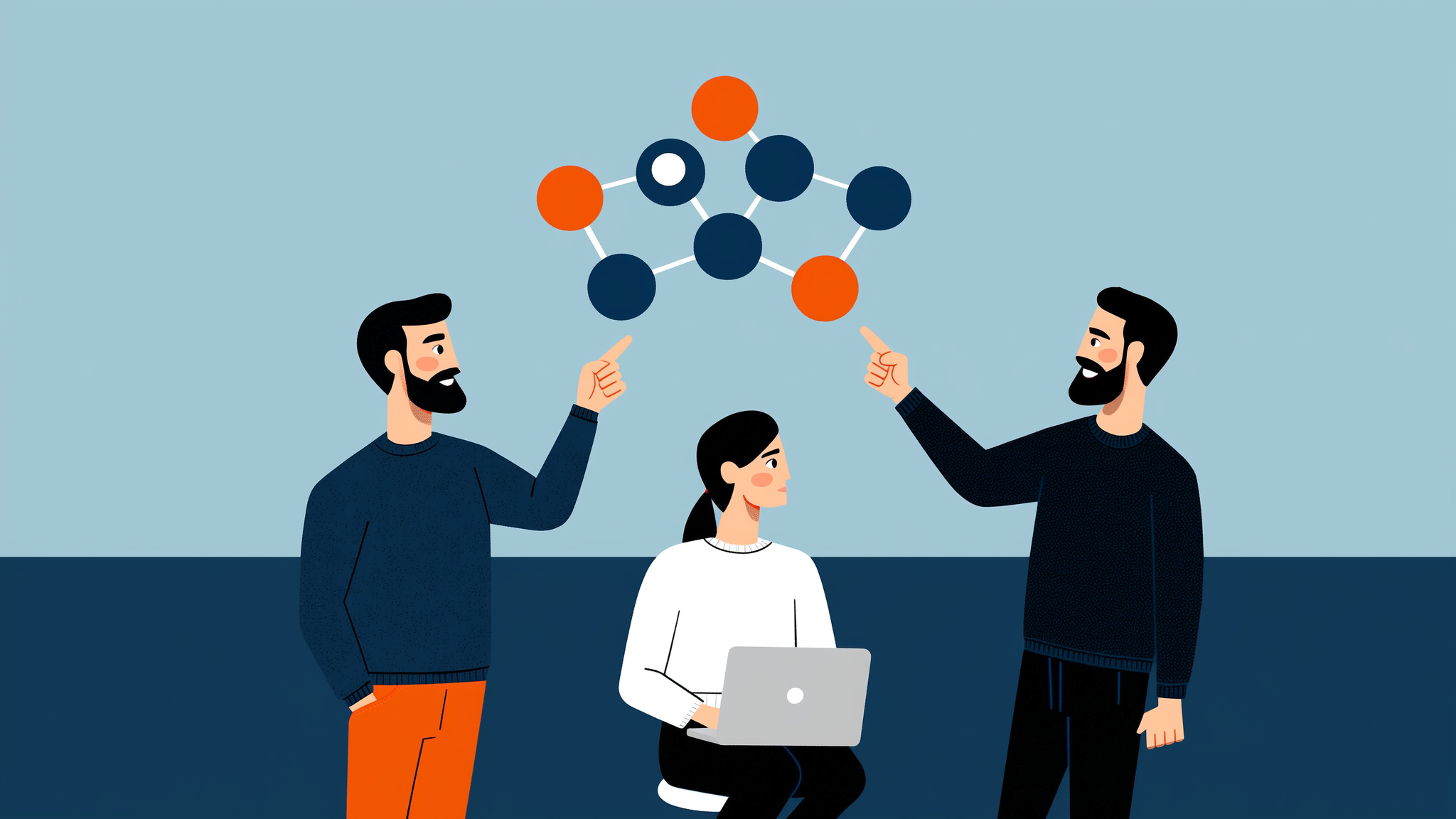 Minimalist flat vector illustration representing AI answer synthesis and digital visibility in 2026.