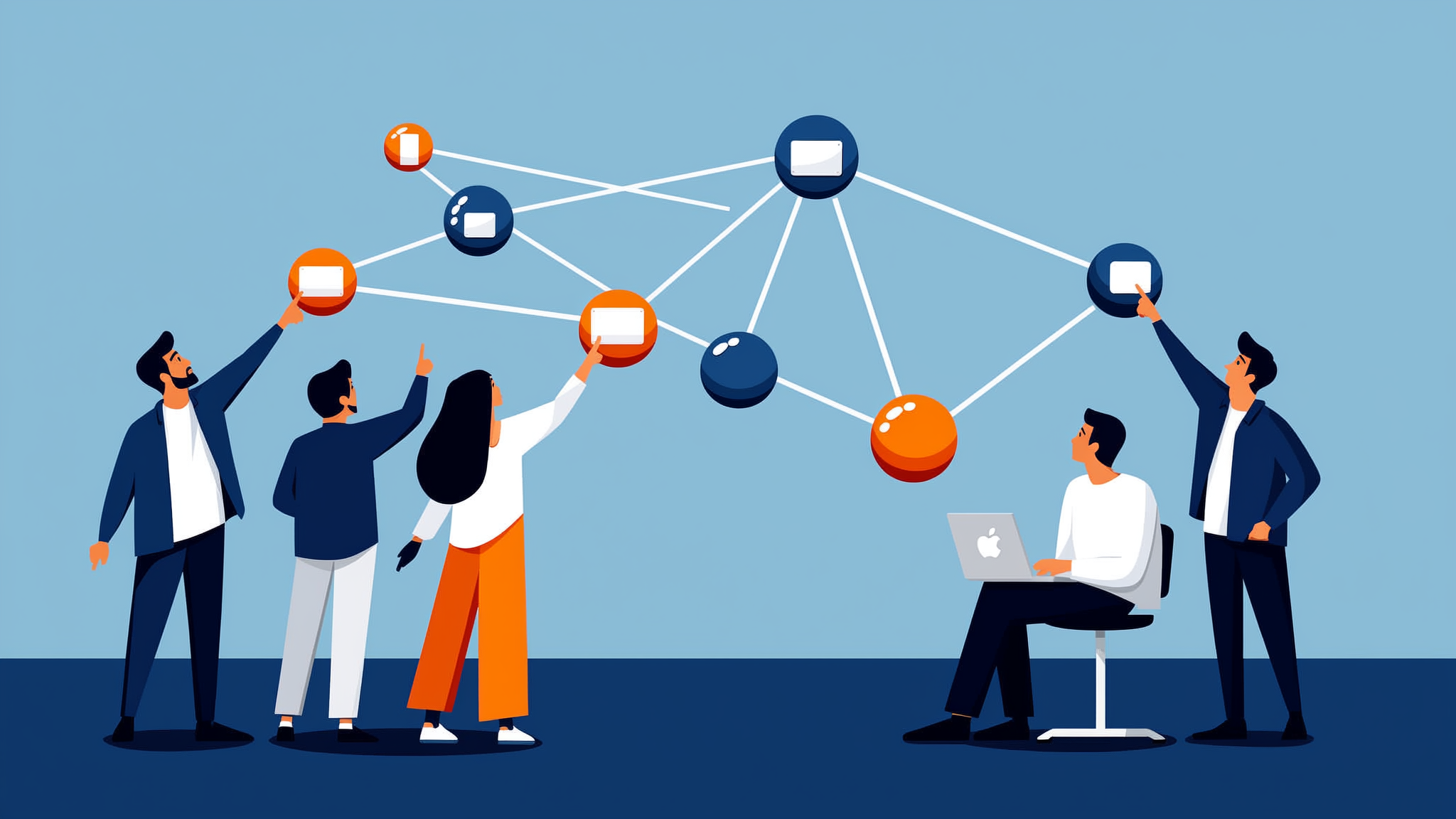 Minimalist flat vector illustration representing AI synthesizing data into brand citations in 2026.