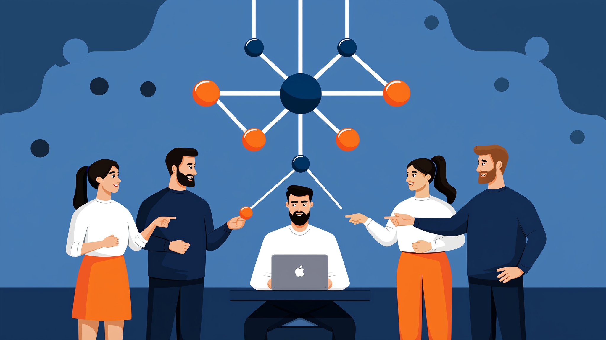 A flat vector illustration representing the process of content activation for AI search, showing data transforming into clear citations.