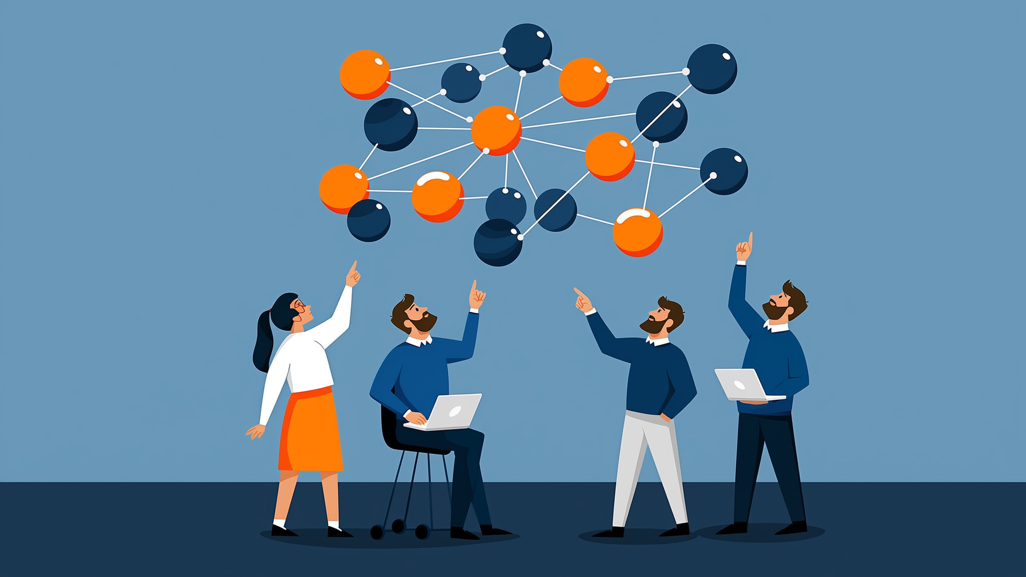 A flat vector illustration representing AI search engine monitoring tools and data visibility analysis in 2026.