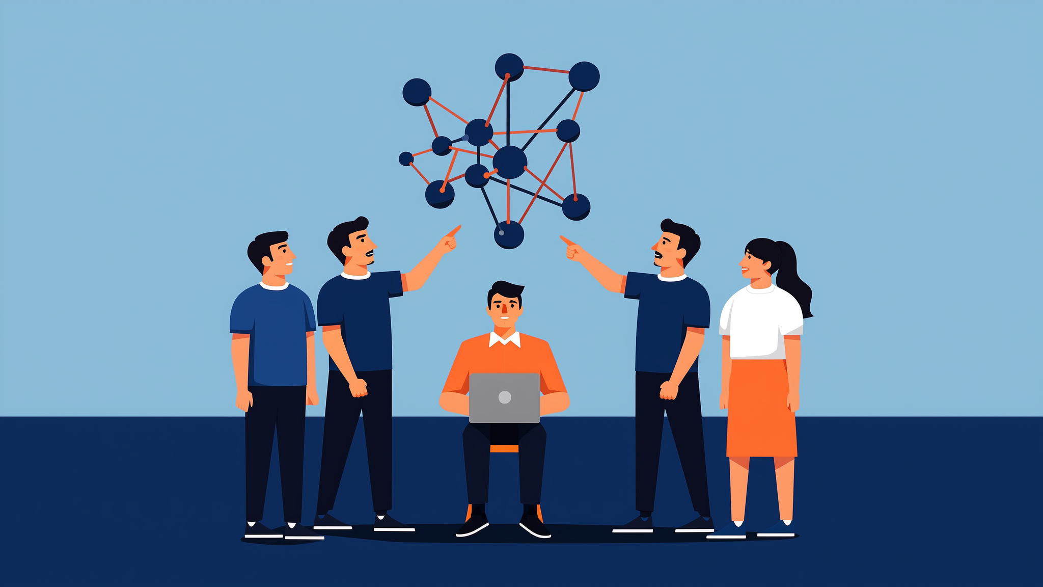 Abstract flat vector illustration of AI engine optimization and semantic content signals in a 2026 digital landscape.