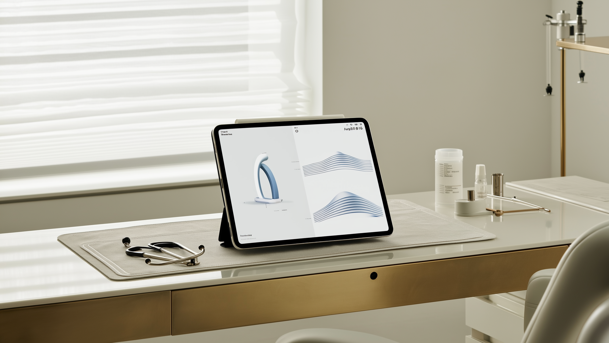 A medical consultation desk showing digital facial analysis data, emphasizing the customized treatment approach at lunnclinic.
