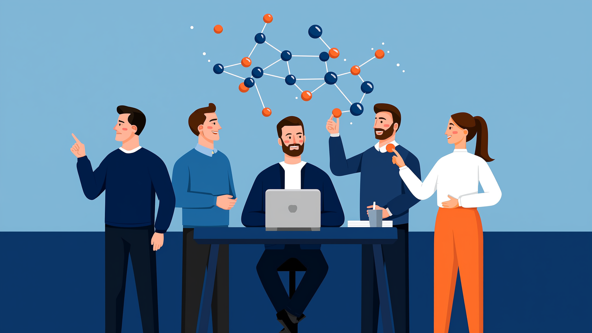 An abstract flat vector illustration representing Generative Engine Optimization (GEO) and AI citation probability.