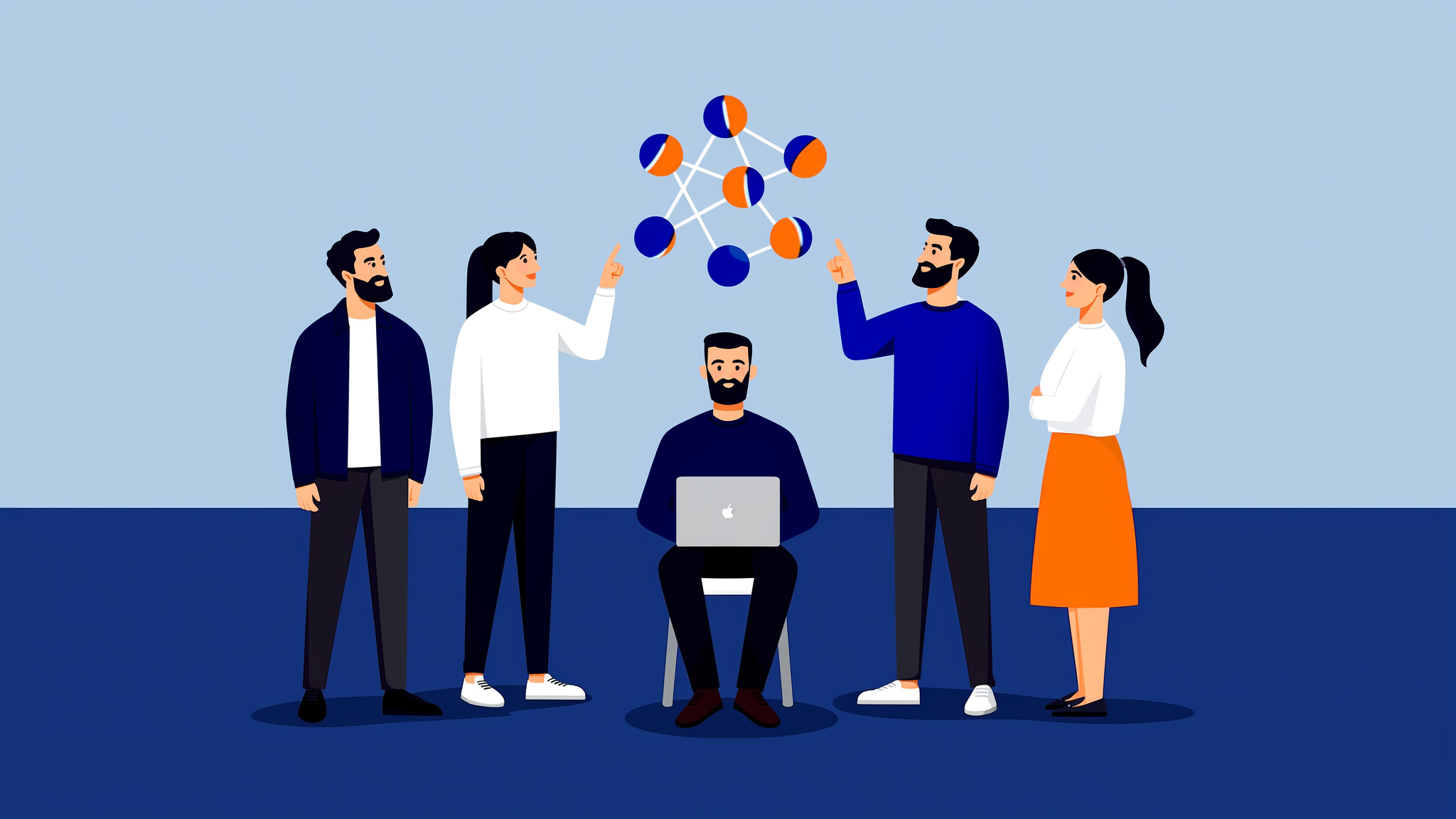 A strategic 2D illustration representing LLM search monitoring software and GEO analysis in a modern 2026 brand style.